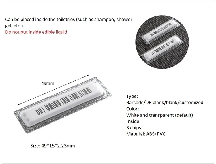 AM003 EAS AM 58KHz magnetic anti theft waterproof security barocde DR Label for non-edible liquid products