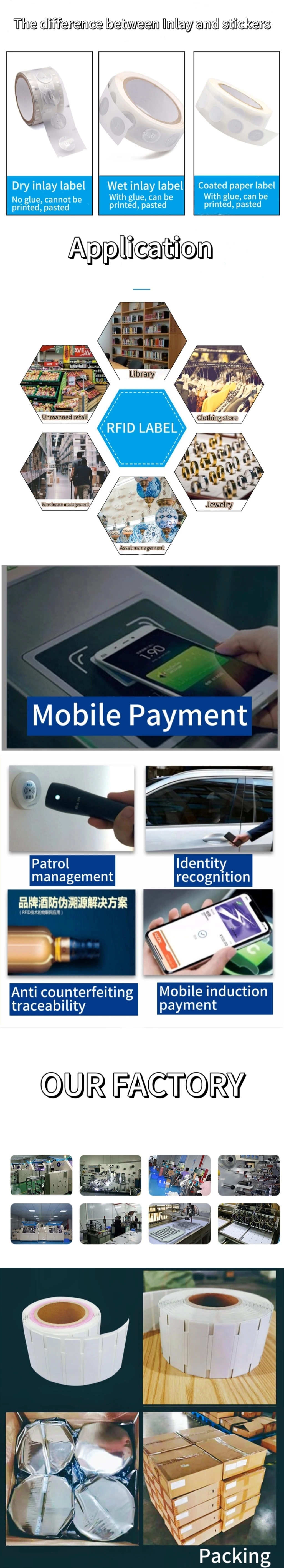 High Quality ISO 14443A Rfid ntag213 NFC Dry wet Inlay Passive 13.56mhz HF RFID NFC Inlay Microchips