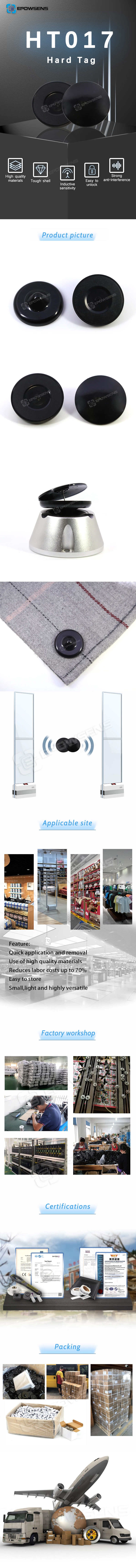 HT017 Black X50 Premium RF Hard Tag with Superior Security Features for Theft Prevention