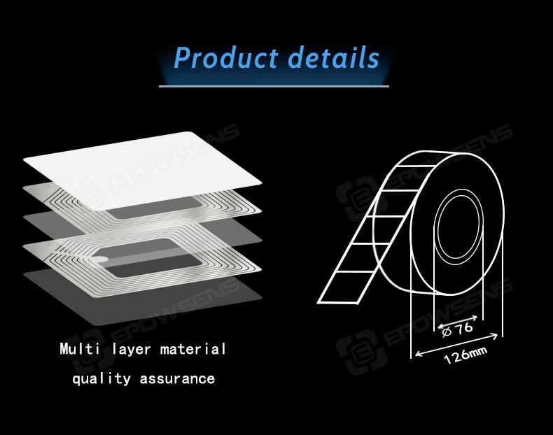 RF3040 Retail store anti shoplifting 30x40mm RF security stickers 8.2mhz soft label