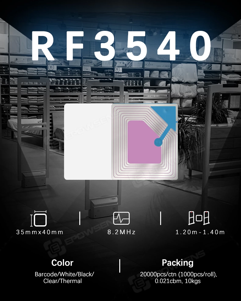 RF3540 EAS supermarket anti shoplifting rf retail security label